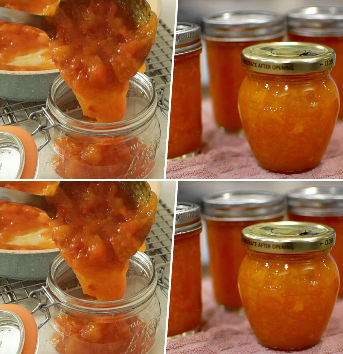 Marmellata senza zucchero con cachi e arance