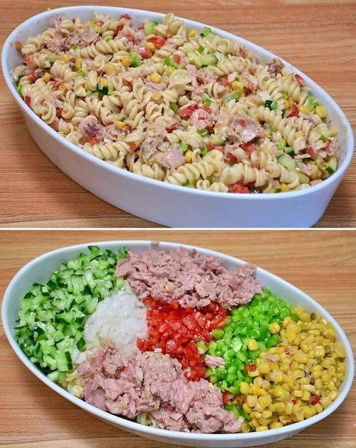 RICETTA DI INSALATA DI PASTA FREDDA CON TONNO