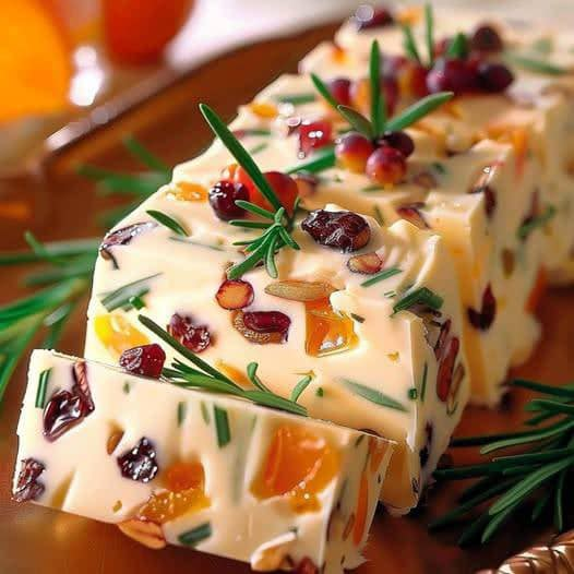 Formaggio festivo con frutta e noci