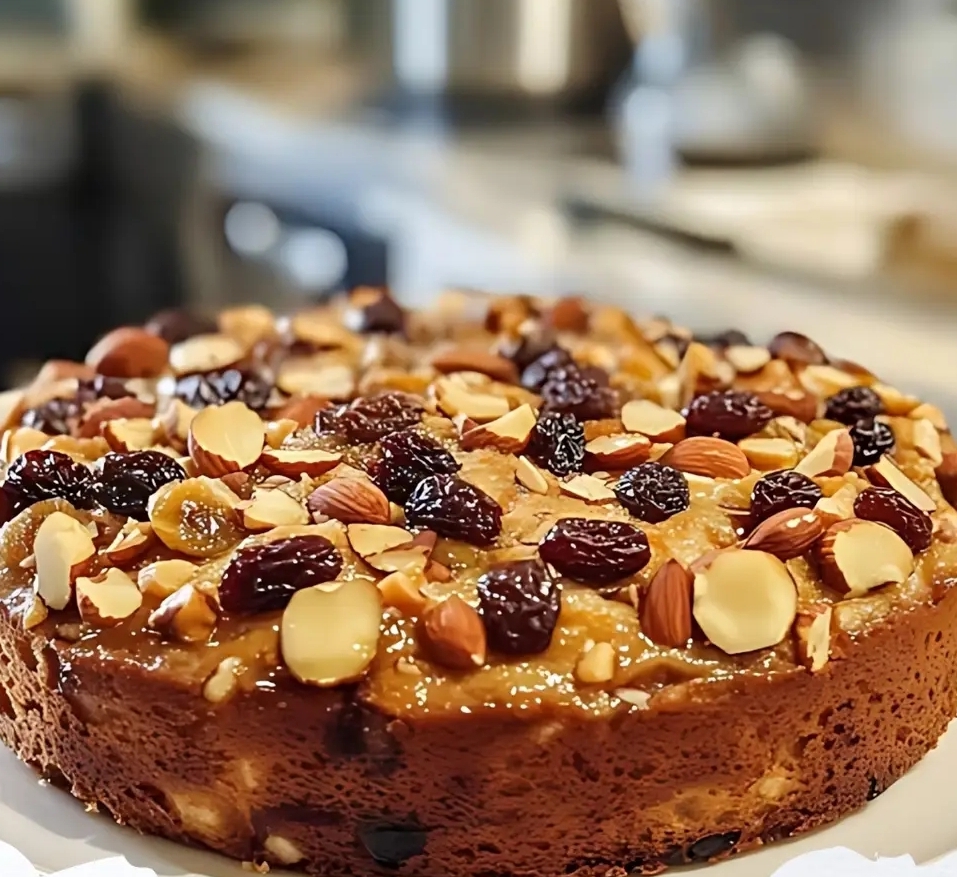 Torta all’uvetta, nocciole e mandorle
