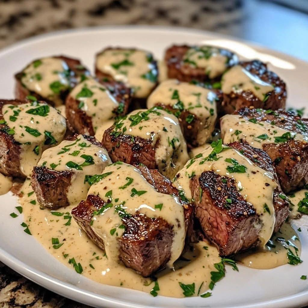 Pezzi di carne in salsa di burro