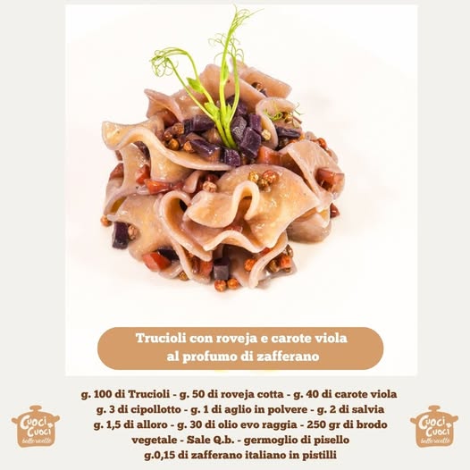 Trucioli con roveja e carote viola al profumo di zafferano