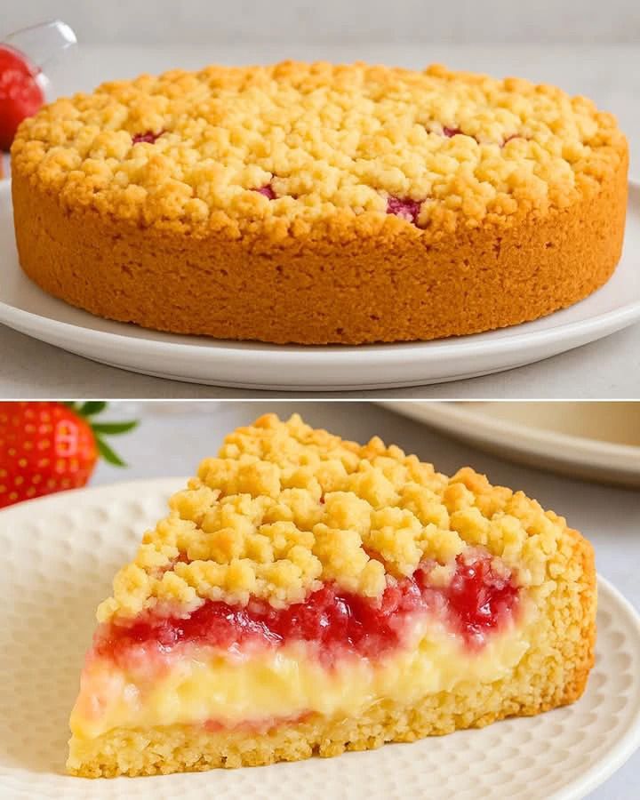 Sbriciolata alle Fragole con Crema Pasticcera