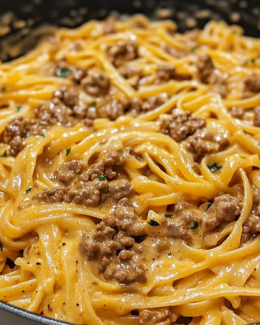 Pasta cremosa con manzo e burro all’aglio in un’unica pentola