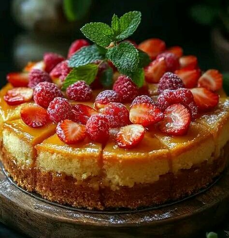 ## Torta Glassata ai Frutti di Bosco 🍰🍓🌿