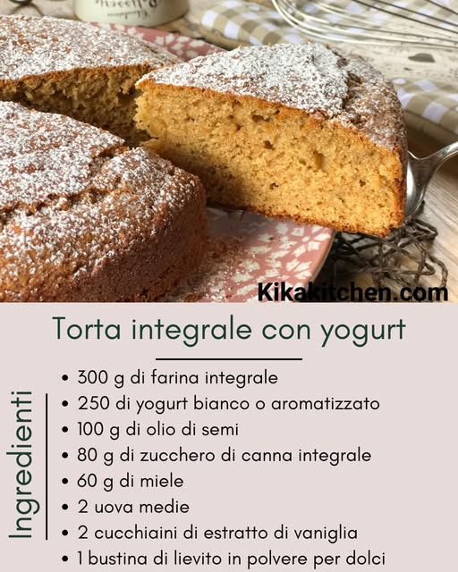 Deliziosa torta integrale allo yogurt e zucchero di canna da provare!