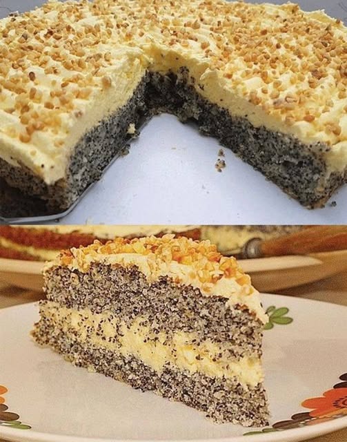La torta ai semi di papavero con crema paradisiaca è facilissima!