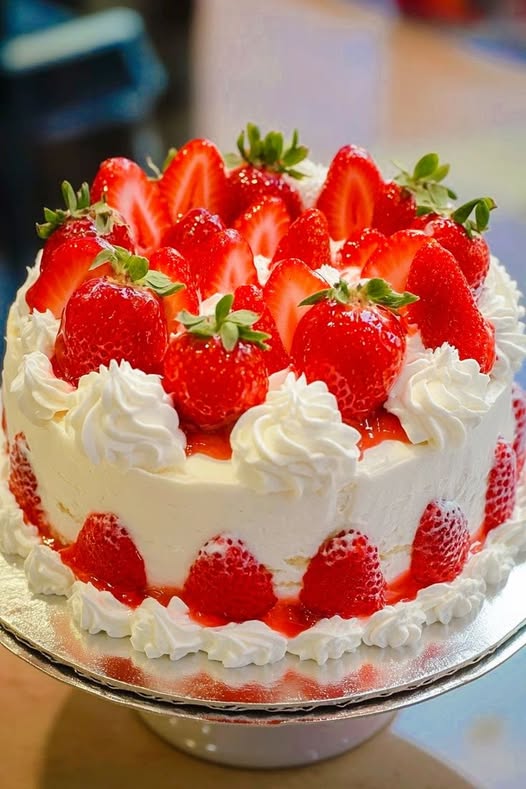 TORTA ESTIVA DI FRAGOLE 🍓☀️  