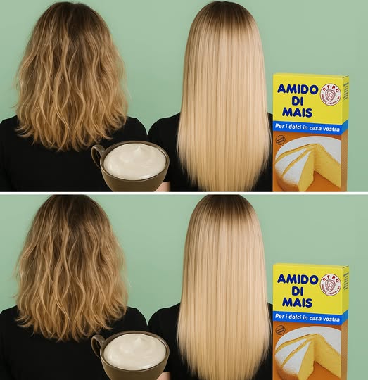 Maschera di amido di mais per riparare dei capelli secchi e sfibrati
