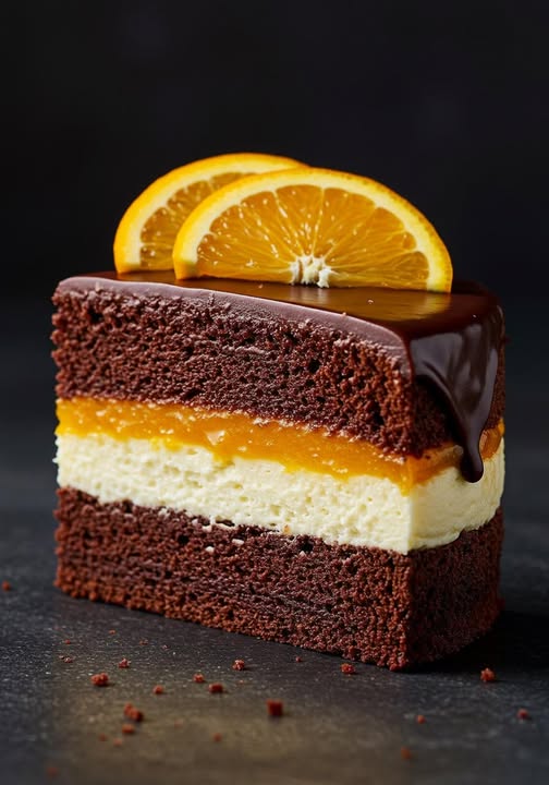 Cheesecake al cioccolato e arancia a strati 🍊
