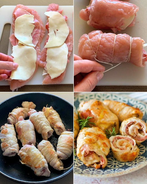 Involtini di tacchino: la ricetta gustosa dei rotolini ripieni di prosciutto e formaggio