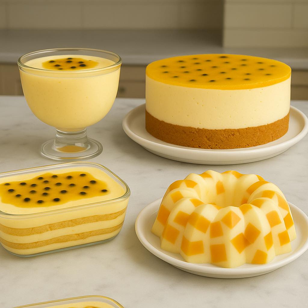 Quartetto di dessert al frutto della passione – Tropicale, cremoso e rinfrescante