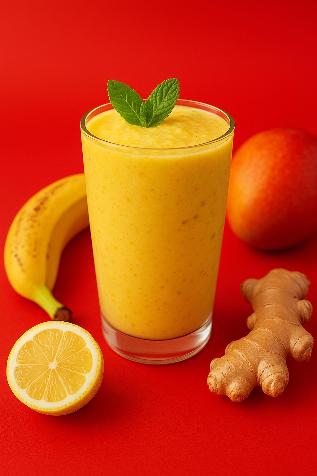 Frullato di banana, mango e zenzero