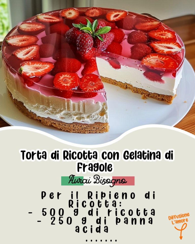 Torta di Ricotta con Gelatina di Fragole