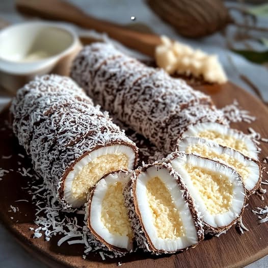 Rotoli al Cocco con Due Creme – Un piacere delizioso che delizierà ogni palato