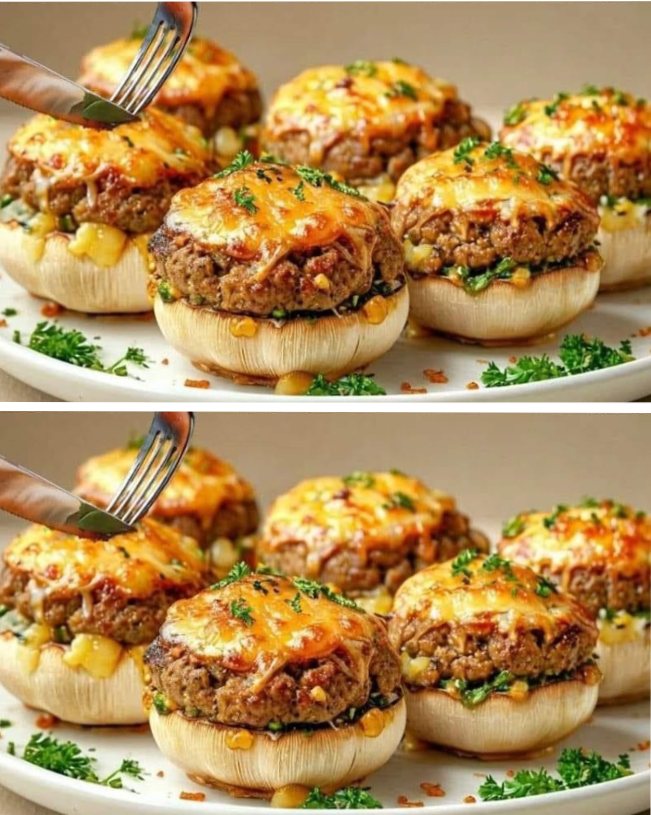 Funghi ripieni di tacchino e mozzarella: un’esplosione di gusto in ogni boccone!