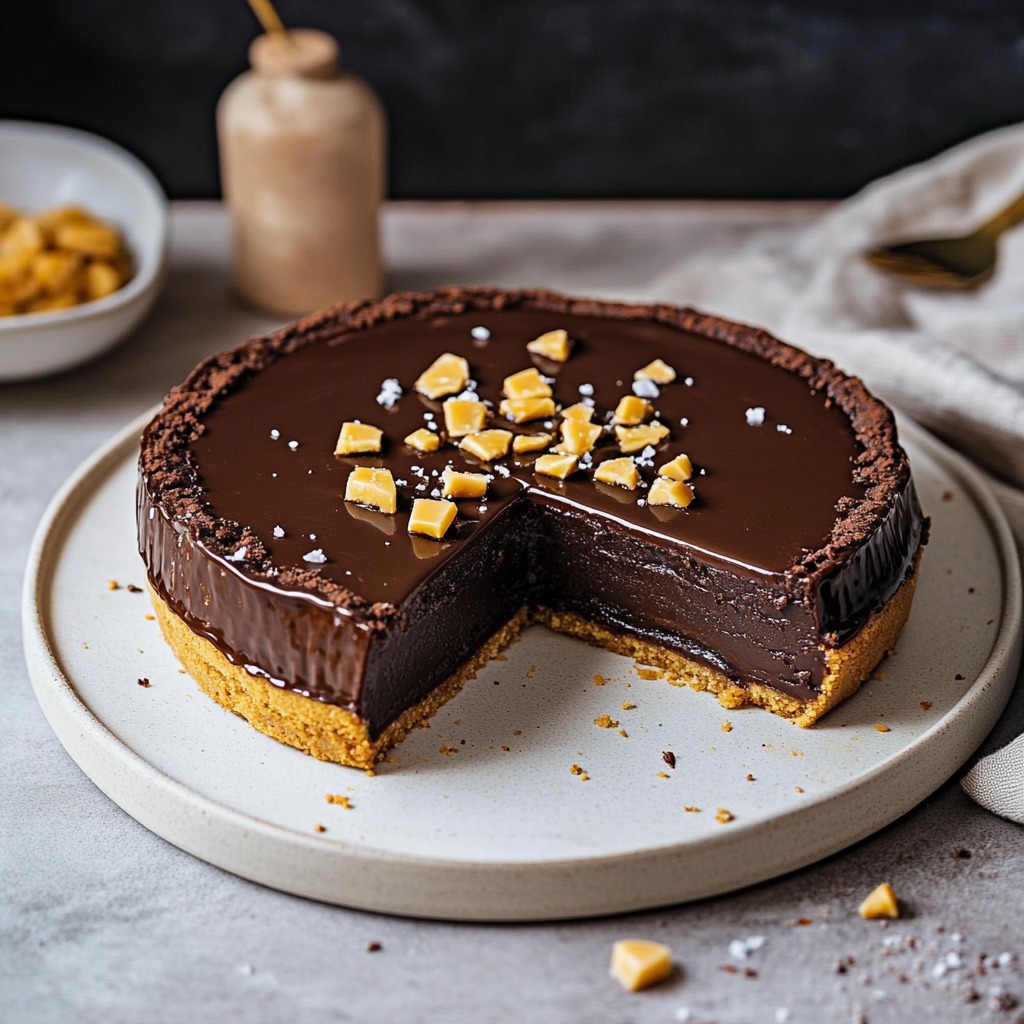 Crostata al cioccolato e caramello salato