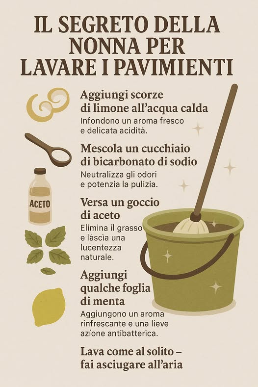 📌 Il Segreto Della Nonna Per Lavare i Pavimenti (Funziona Ancora!)