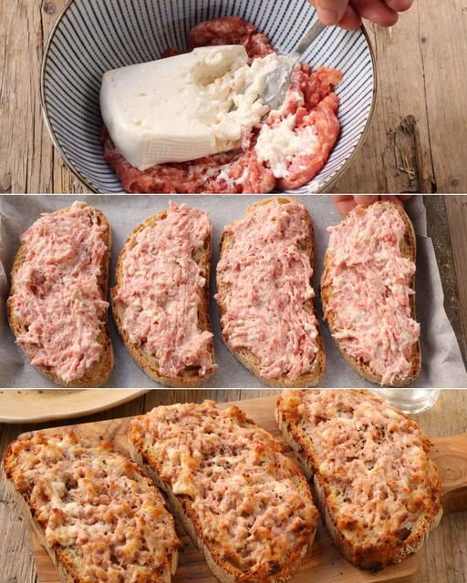 Crostini salsiccia e stracchino