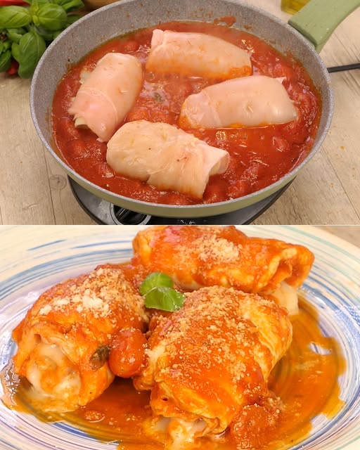 Involtini di pollo filanti al pomodoro: un secondo piatto saporito pronto in 30 minuti!