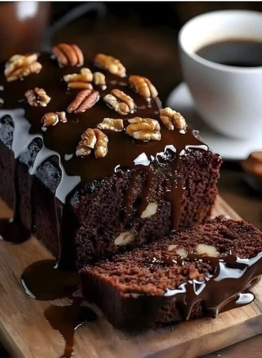 Torta al caffè e datteri con noci e glassa al caffè espresso