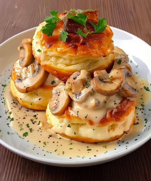 Vol-au-Vent di Pollo e Funghi